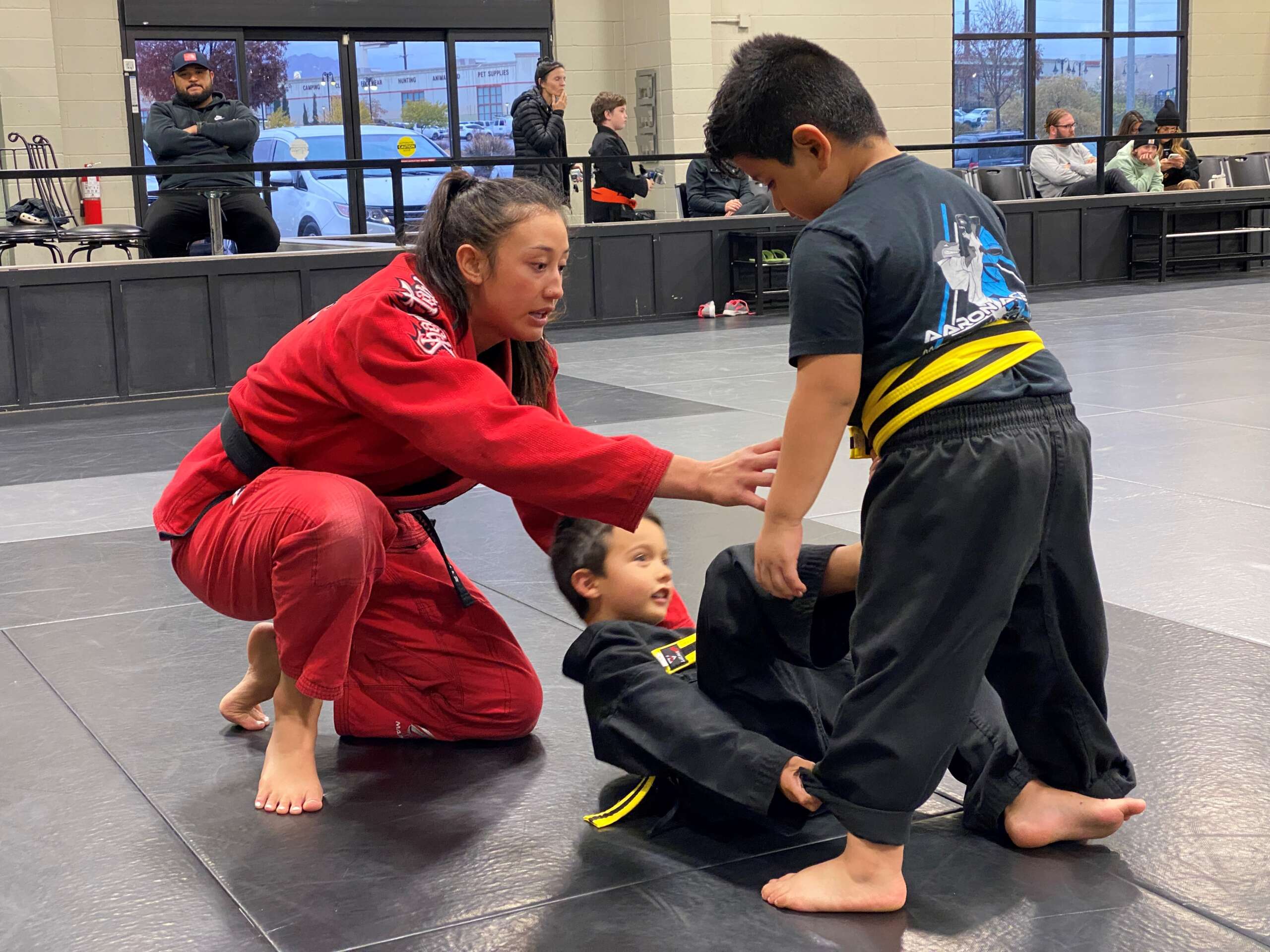 Children training in a Lil Ninjas martial arts class